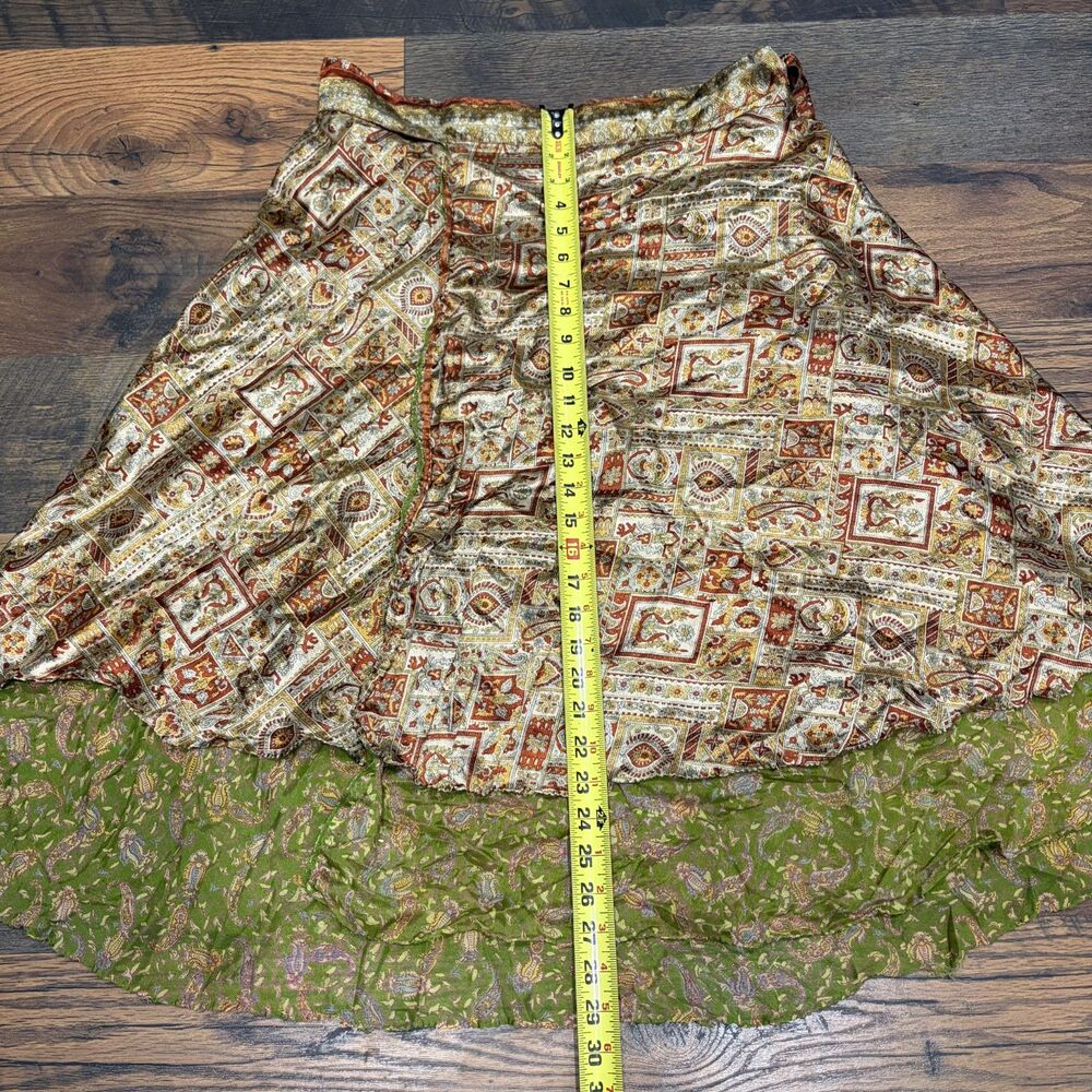 Kariza Sari Silk/Rayon Layered Print Wrap Skirt - Picture 6 of 6